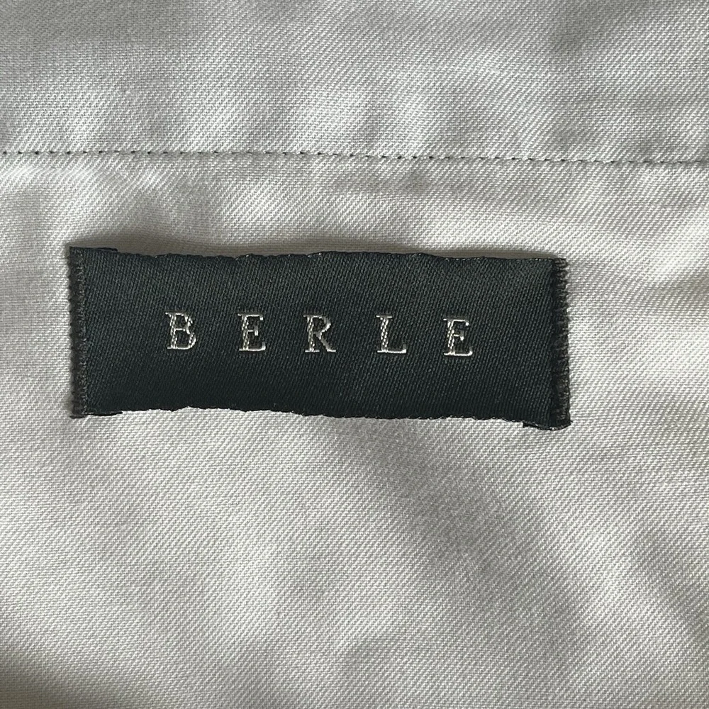 Berle Dress Pants Men's Size 42R Gray Wool Pleated Cuffed 31
